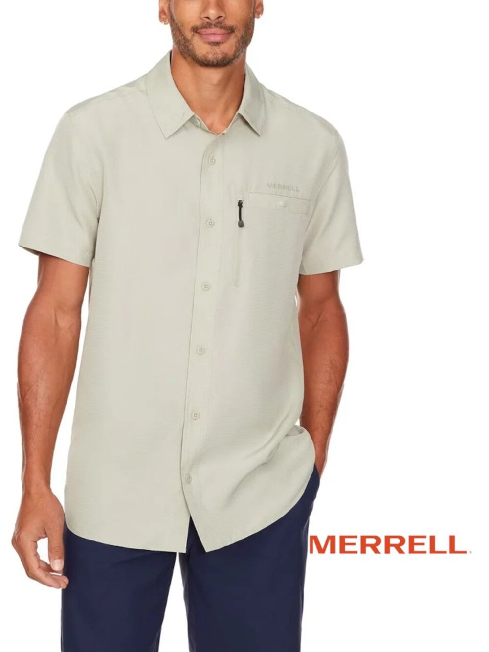 Merrell - Men's Short Sleeve Tech Shirt - Beige 1827540